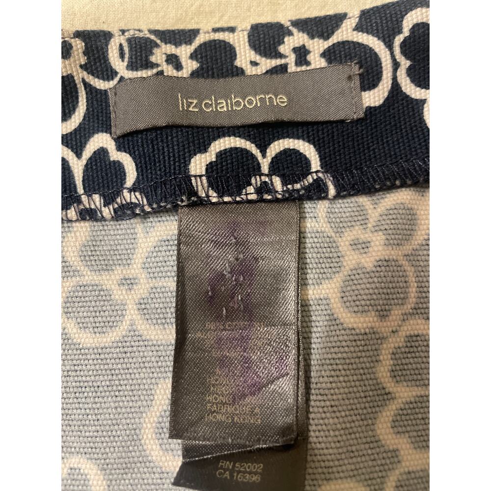 Liz Claiborne Women's Size 4‎ Skirt 22" Length Blue Print Casual Cotton - Picture 4 of 6